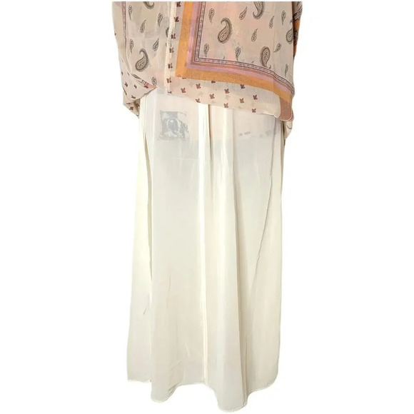 ZARA Womens Regular Patchwork Paisley Ruffle Maxi Dress Boho Orange Size XXS New - Picture 9 of 16